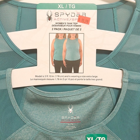 Spyder NWT Women's Active Tank Tops (2 Pack, Green) - Picture 3 of 4
